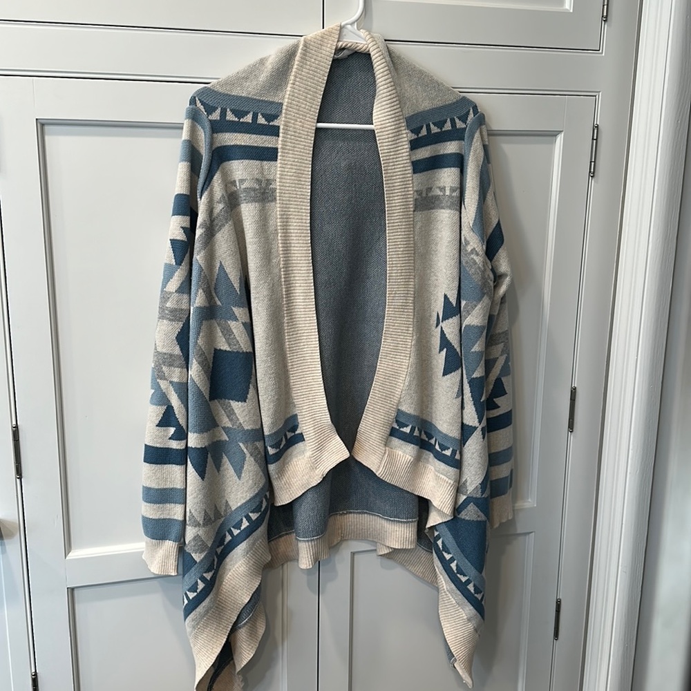 Blue and cream cardigan